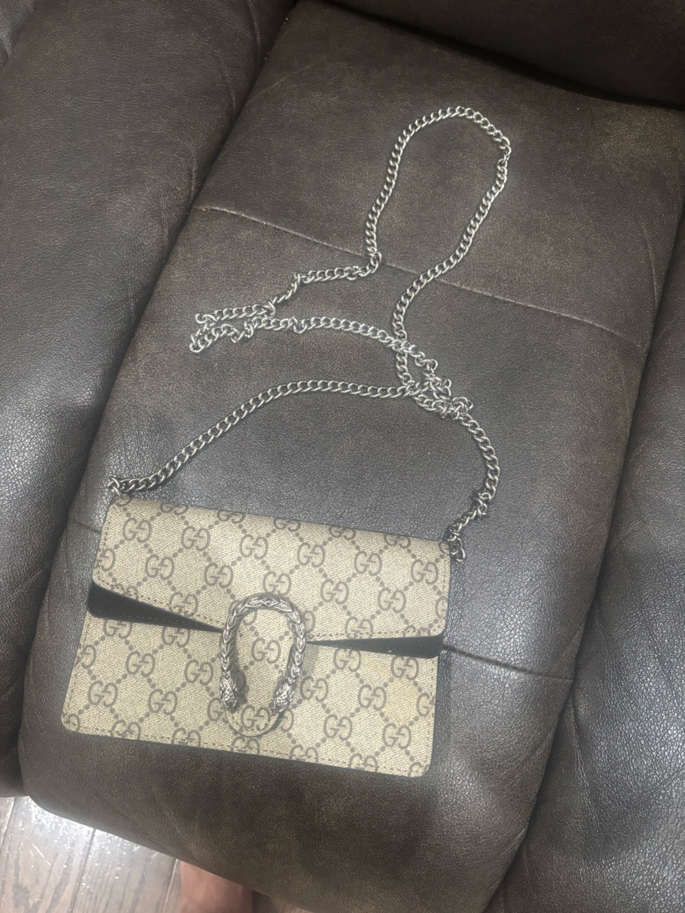 Guccy Supreme Dionysus Crossbody with Silver Chain
